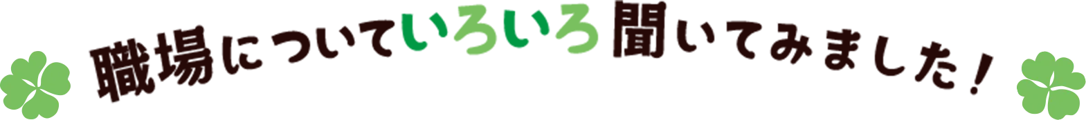 職場についていろいろ聞いてみました！
